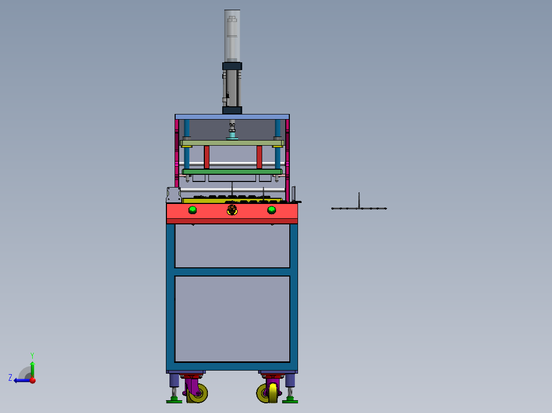 塑胶切水口机右视图