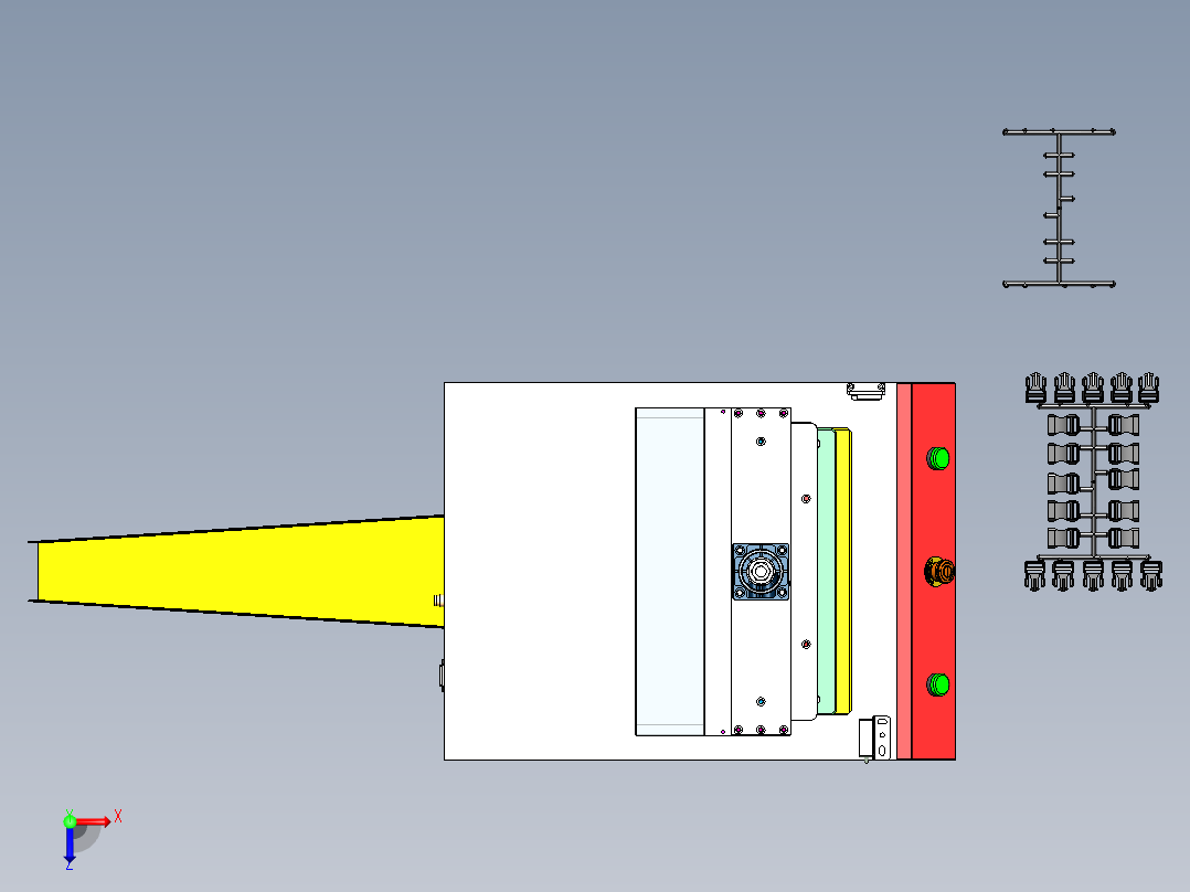 塑胶切水口机俯视图