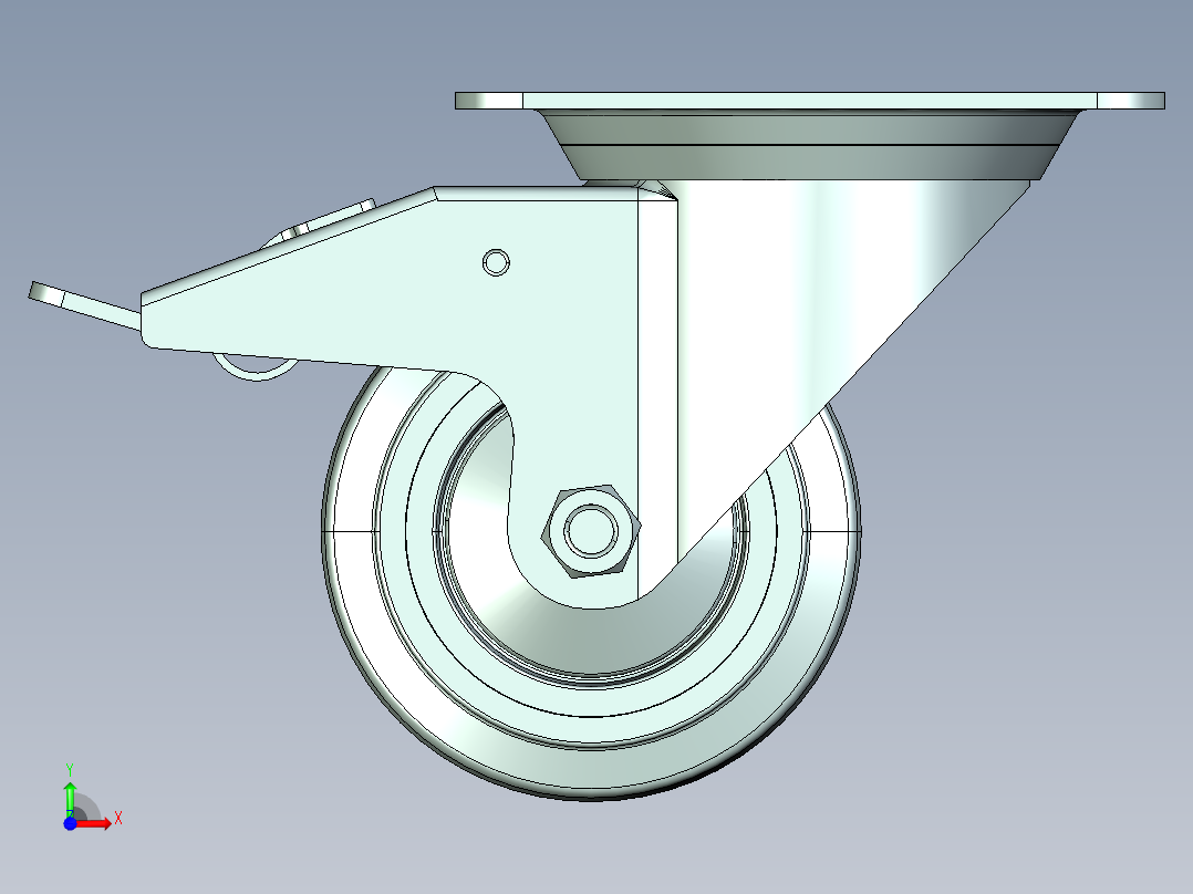 工业脚轮前视图
