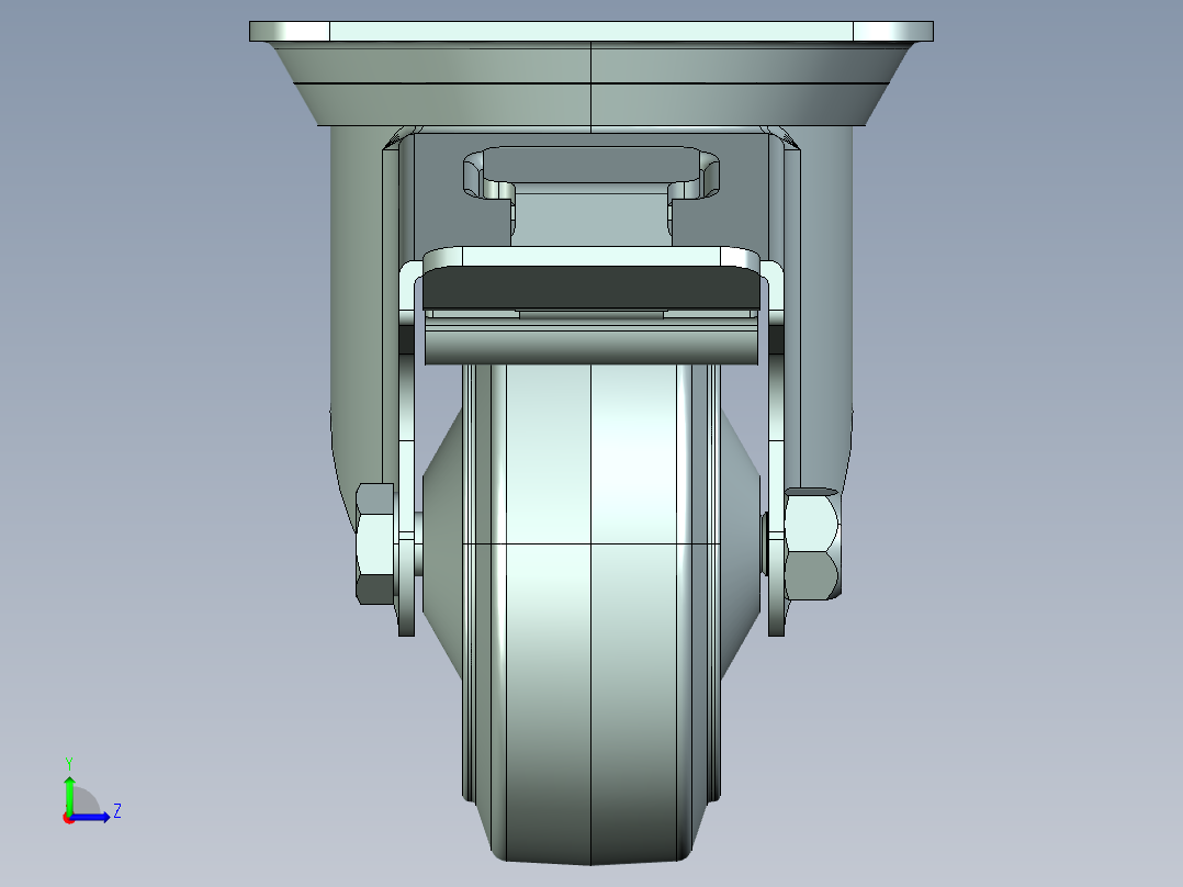 工业脚轮左视图