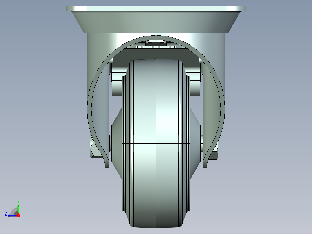 工业脚轮右视图