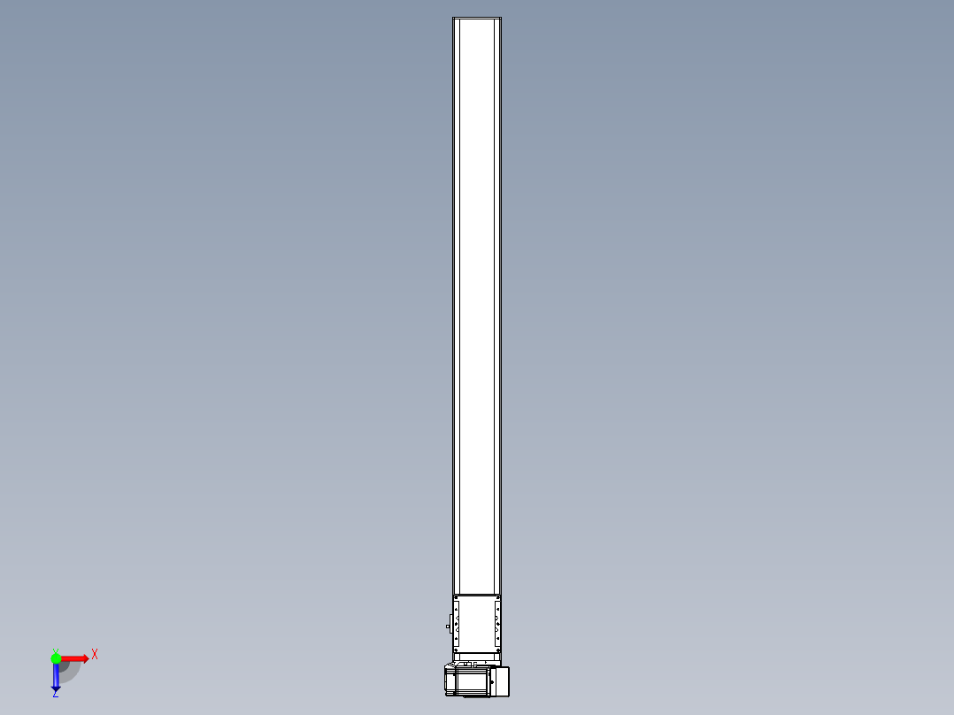 同步带全封闭直线模组TPA-HCB-105D-90-L1200-RU-Y-P20-N3俯视图
