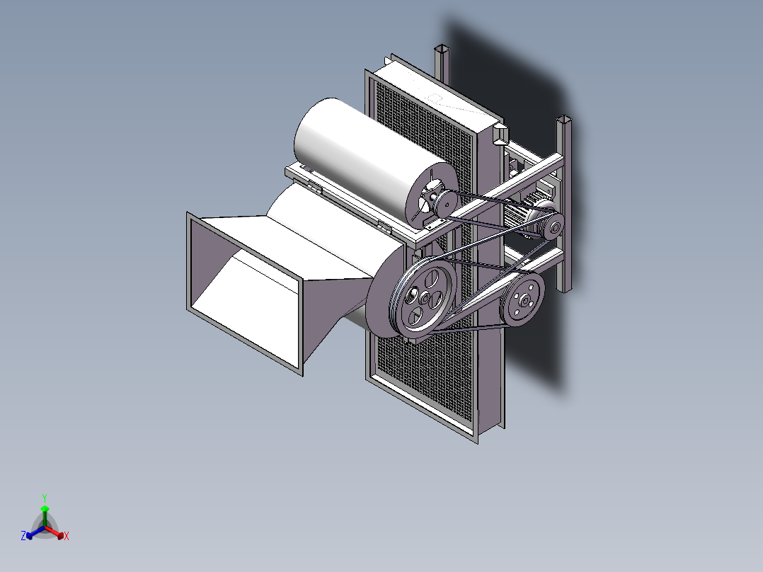 板栗挤压式脱壳机sw20正等轴测图