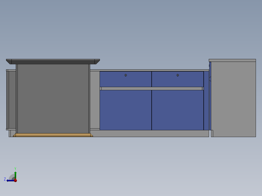办公桌 (1)右视图