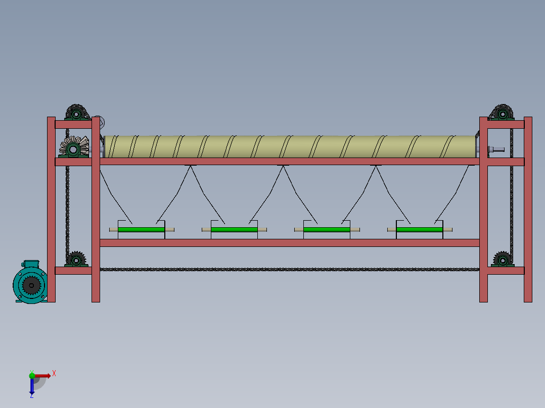 A3003618-滚筒式果蔬分选机俯视图