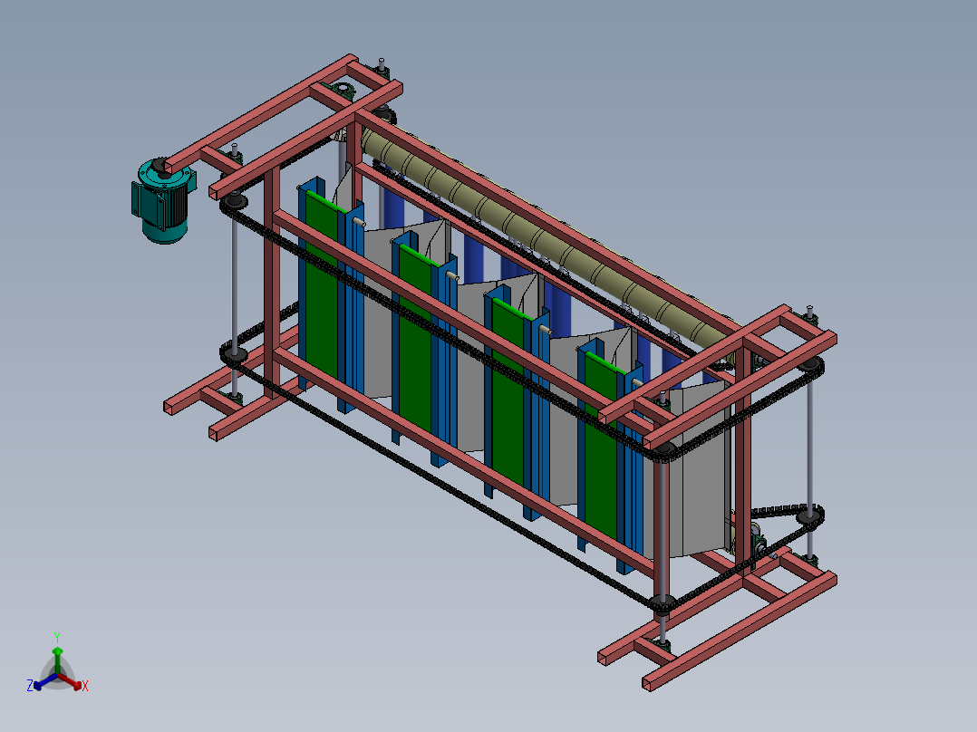 A3003618-滚筒式果蔬分选机正等轴测图