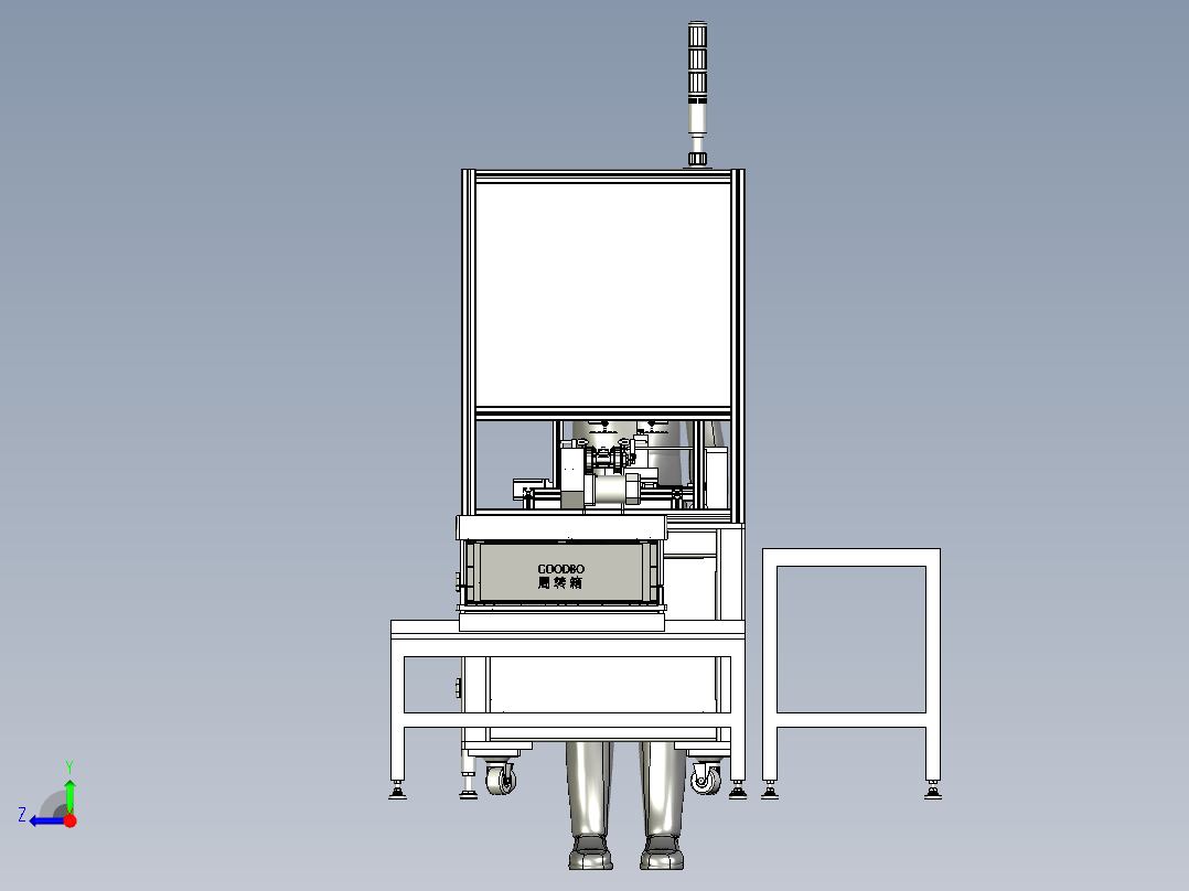 键盘按键多工位组装流水线右视图