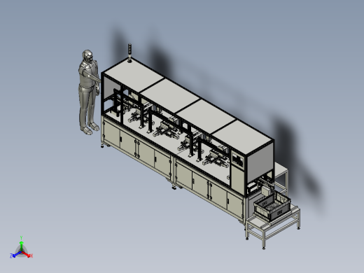 键盘按键多工位组装流水线正等轴测缩略图