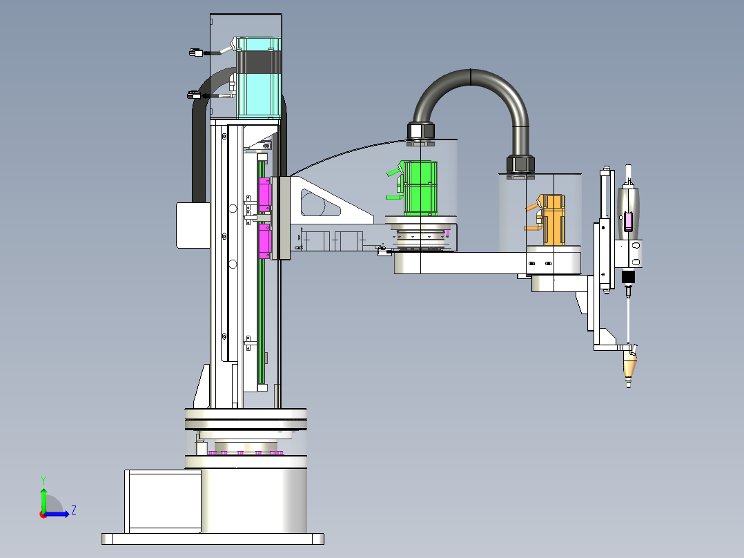 Scara-01工业机械臂3D数模图左视图