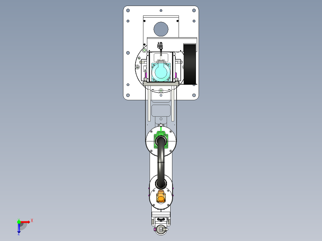 Scara-01工业机械臂3D数模图俯视图