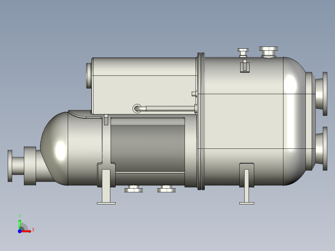 水利工程蓄水罐前视图