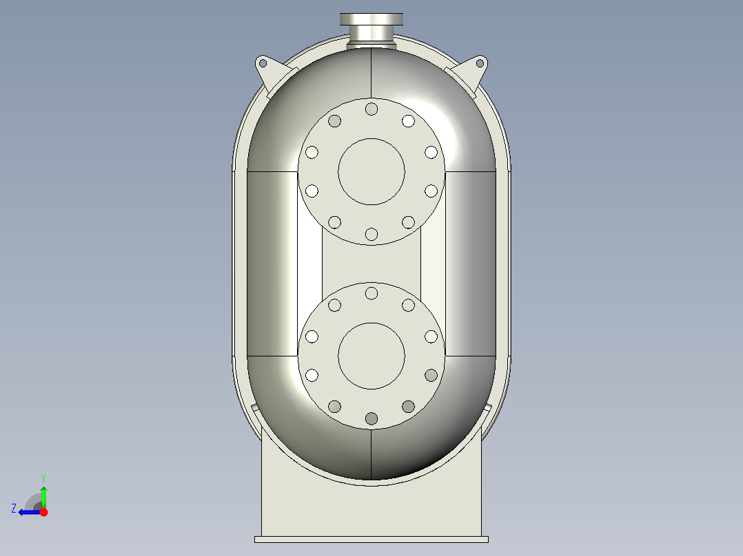 水利工程蓄水罐右视图