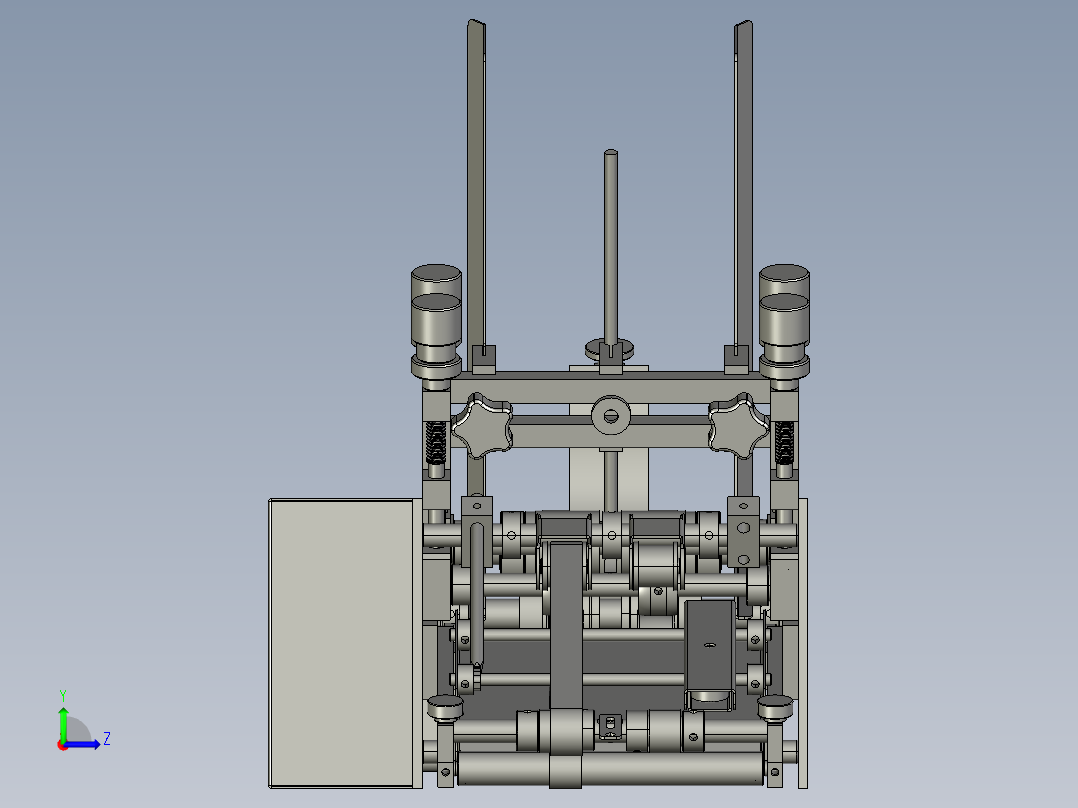 点数机，卡片发放机左视图