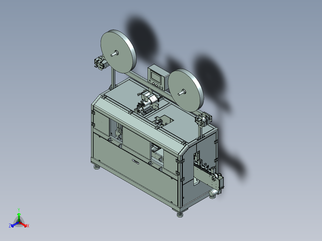 蓄电池极板包片机、全自动包板机正等轴测图