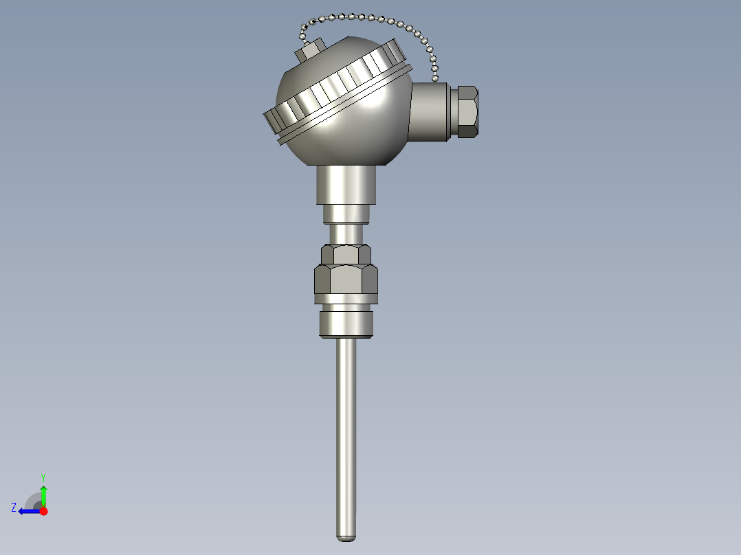 温度变送器-活套螺纹右视图