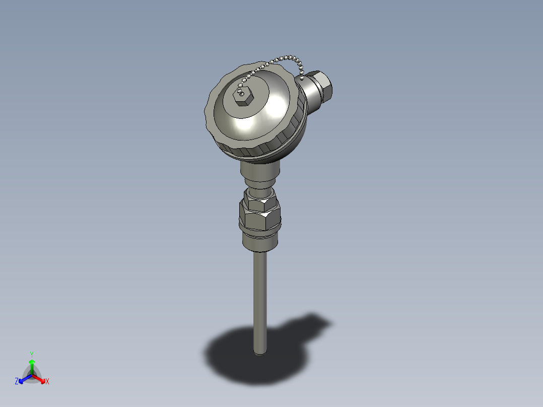 温度变送器-活套螺纹正等轴测图