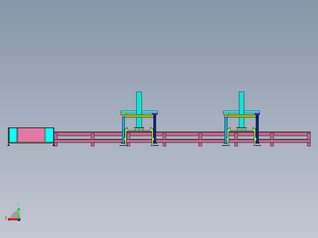 纸箱成型机的传送带后视图
