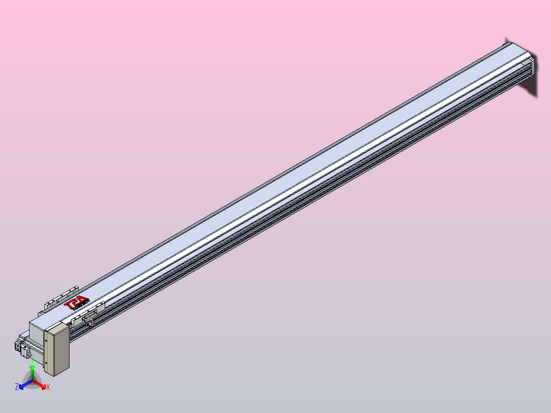 皮带直线轴半封闭可选导轨TPA-HNB-120D-110-L1700-RP-Y-P40-N3主视图