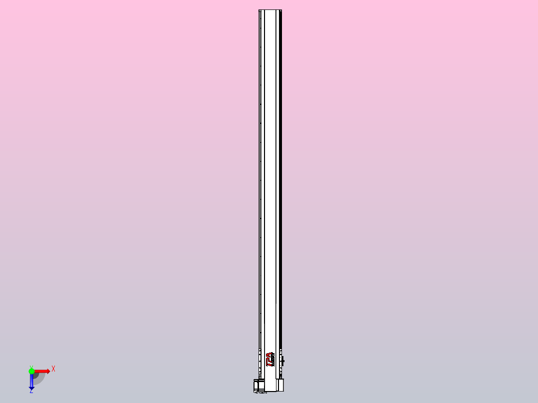 皮带直线轴半封闭可选导轨TPA-HNB-120D-110-L1700-RP-Y-P40-N3俯视图