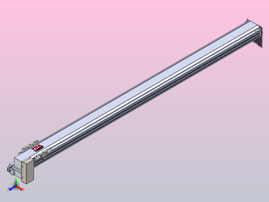 皮带直线轴半封闭可选导轨TPA-HNB-120D-110-L1700-RP-Y-P40-N3正等轴测图