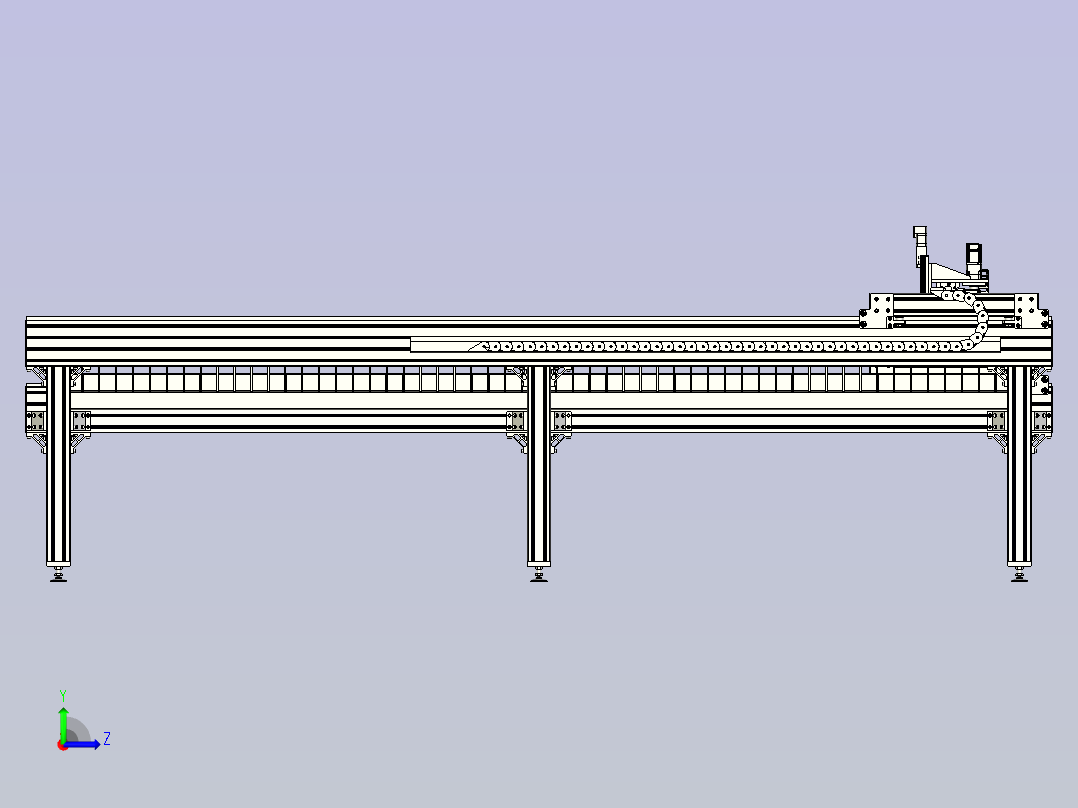 CNC等离子切割机3D图三维建模左视图