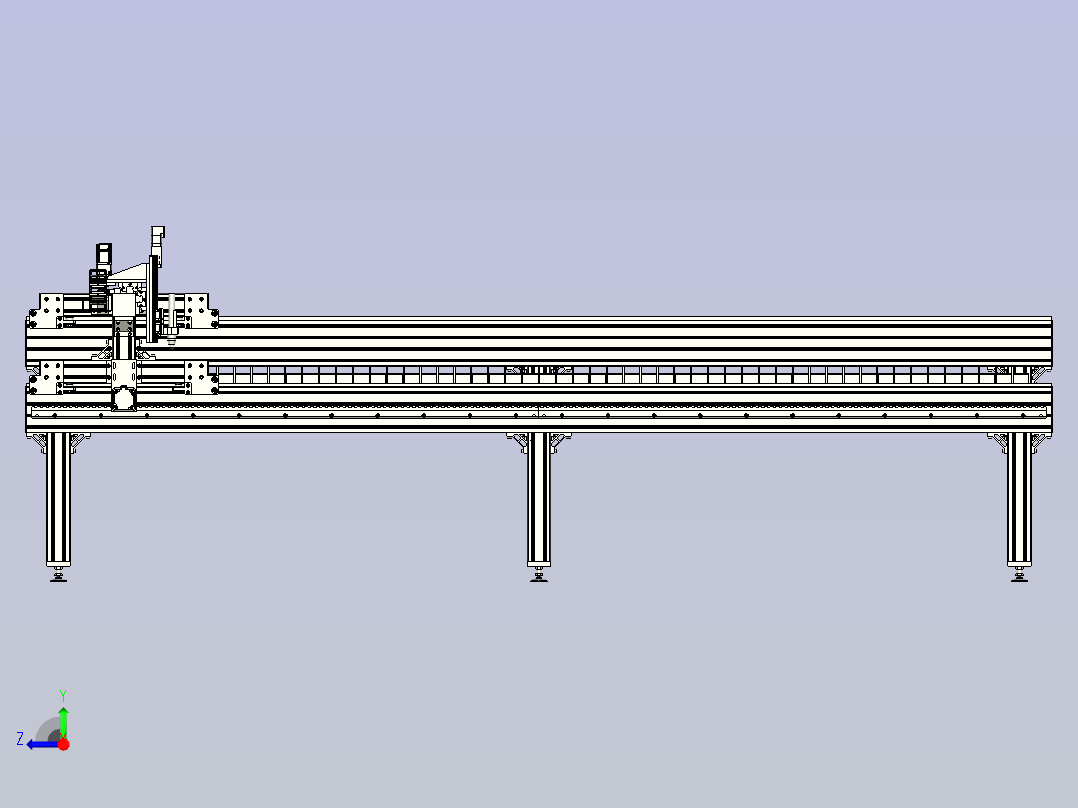 CNC等离子切割机3D图三维建模右视图
