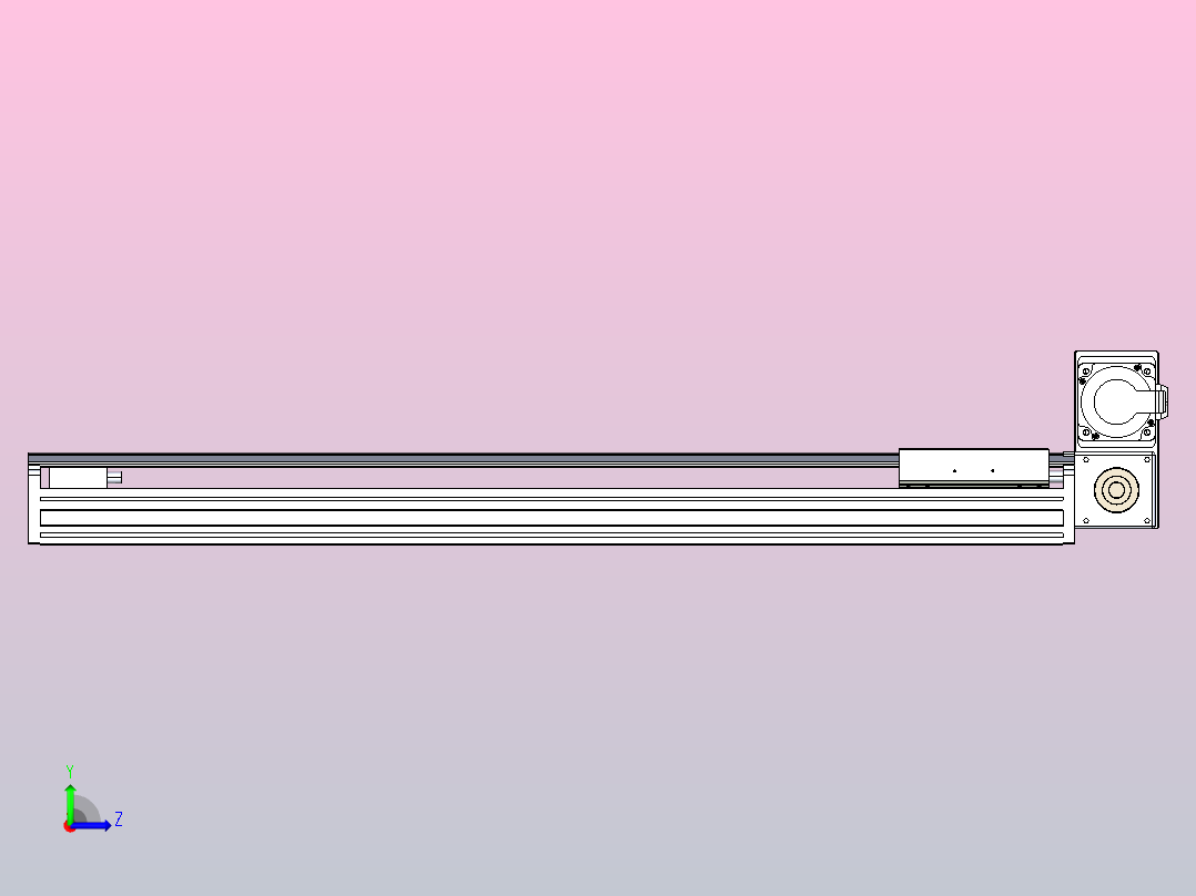 皮带直线轴半封闭可选导轨TPA-HNB-175D-140-L800-RU-Y-P75-N3左视图