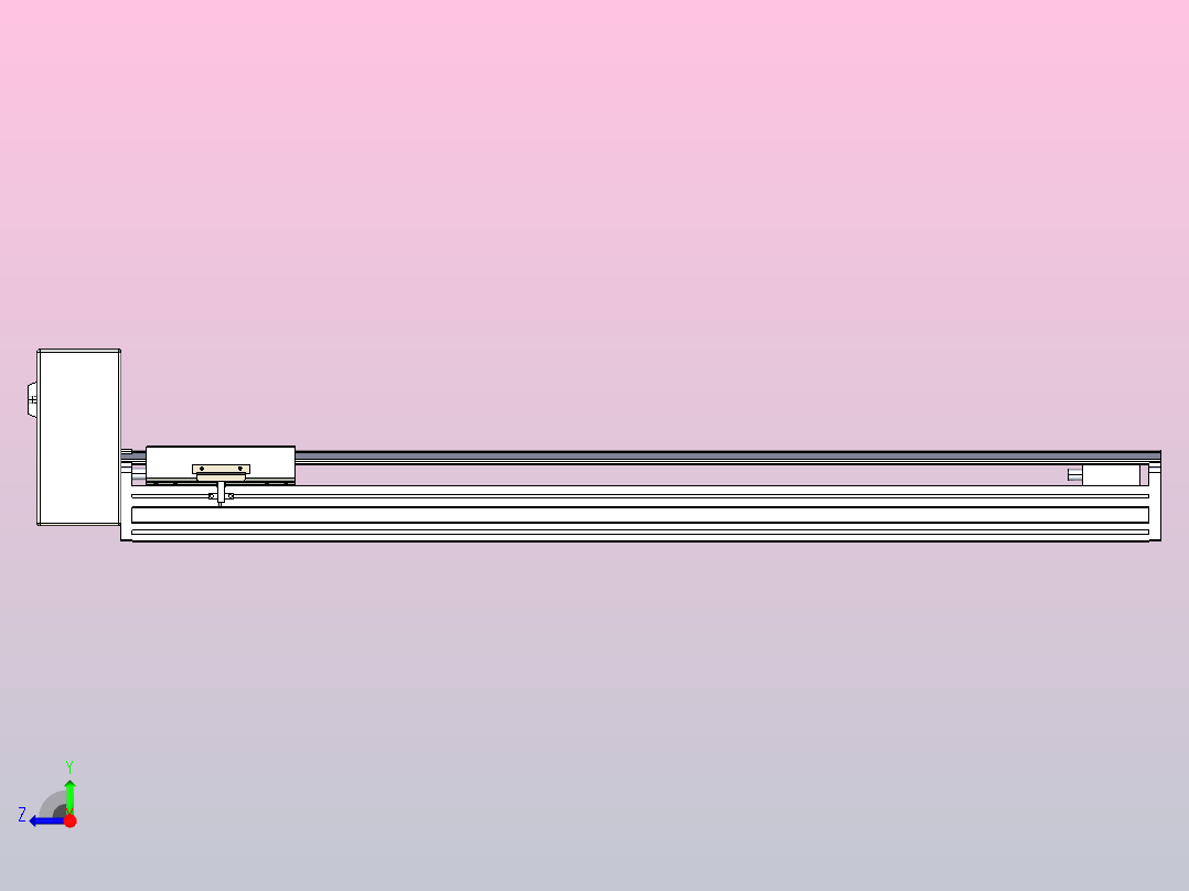 皮带直线轴半封闭可选导轨TPA-HNB-175D-140-L800-RU-Y-P75-N3右视图