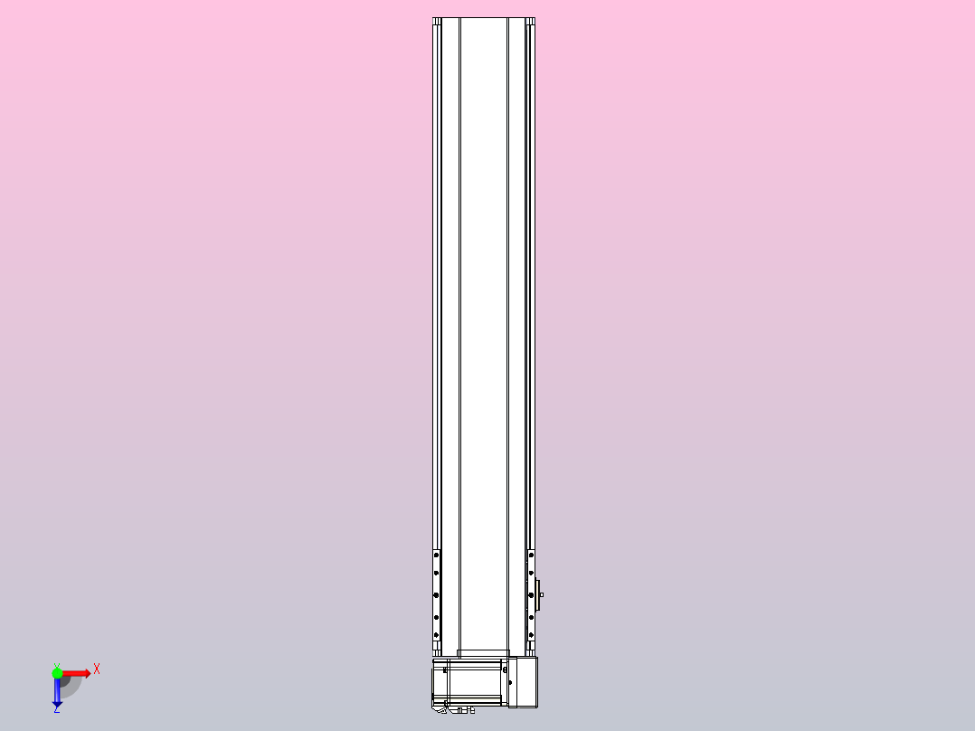 皮带直线轴半封闭可选导轨TPA-HNB-175D-140-L800-RU-Y-P75-N3俯视图