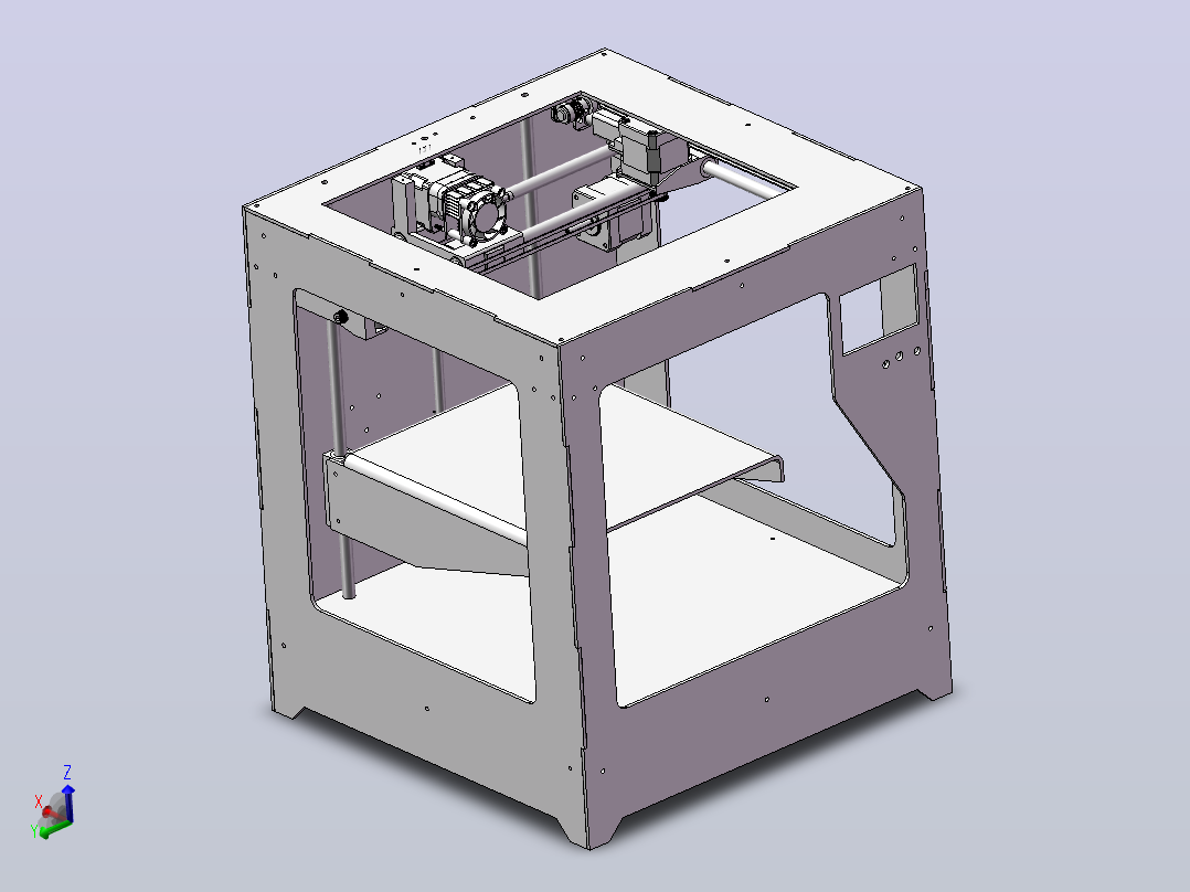 200x200x200mm单挤出机的3d 打印机主视图