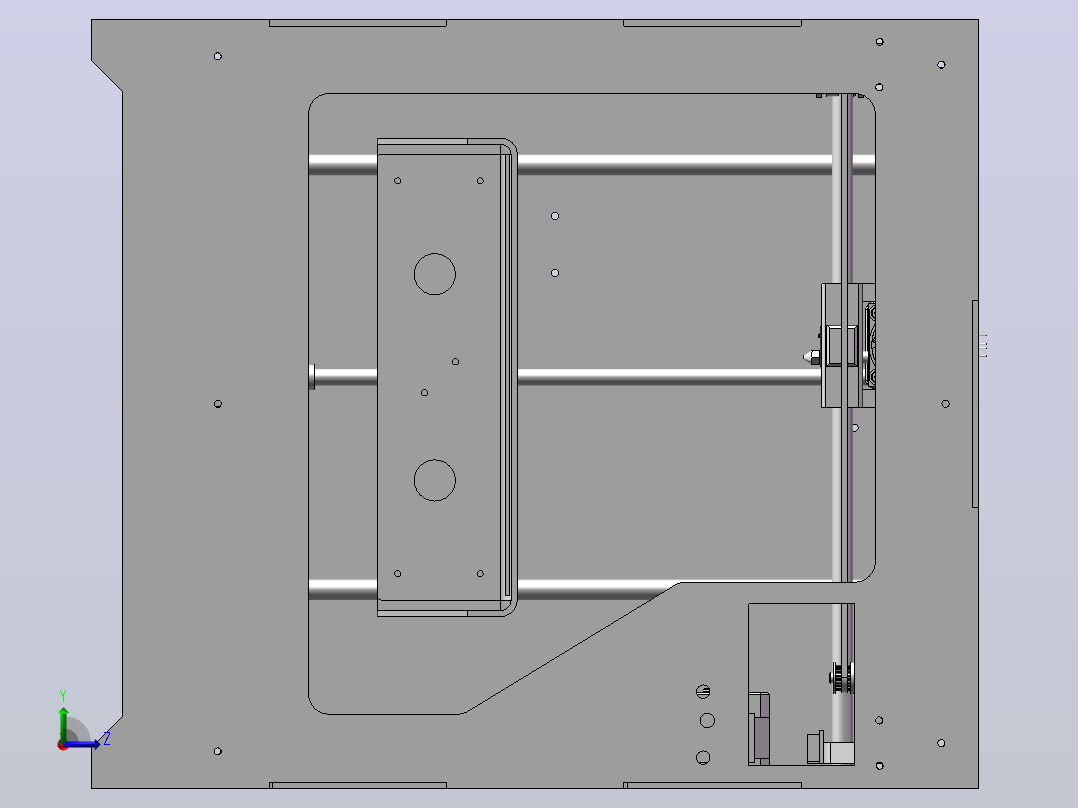 200x200x200mm单挤出机的3d 打印机左视图