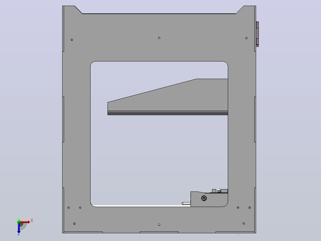 200x200x200mm单挤出机的3d 打印机俯视图
