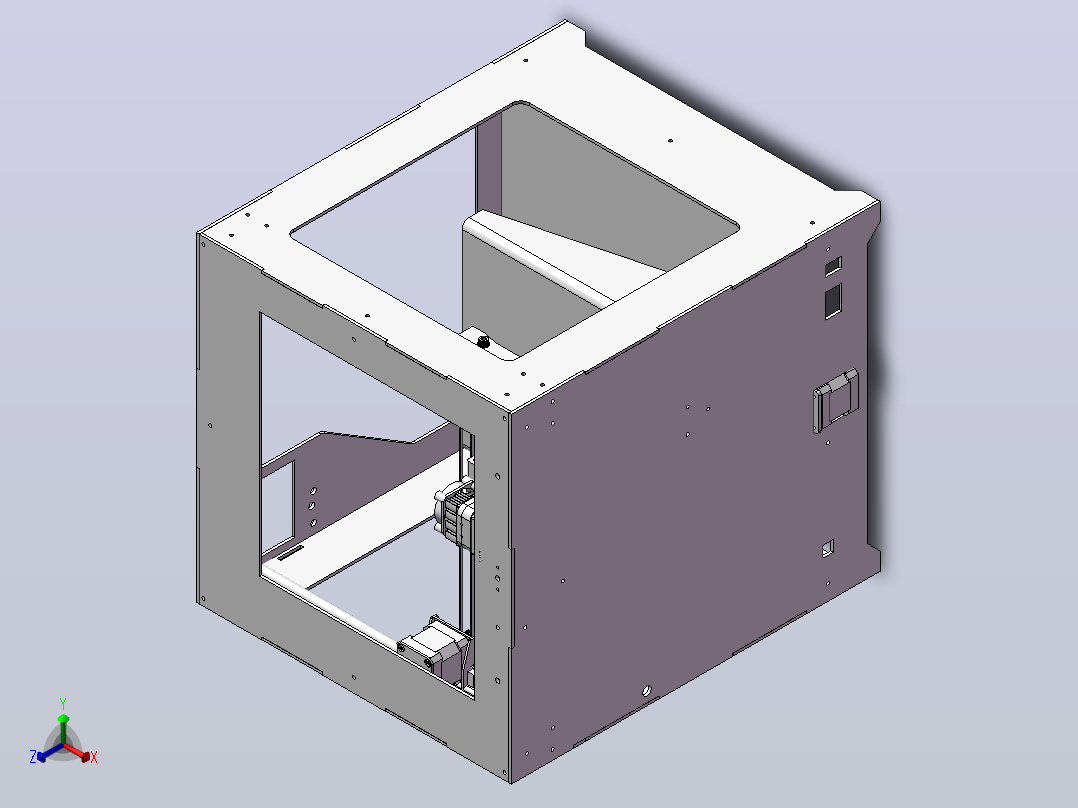 200x200x200mm单挤出机的3d 打印机正等轴测图