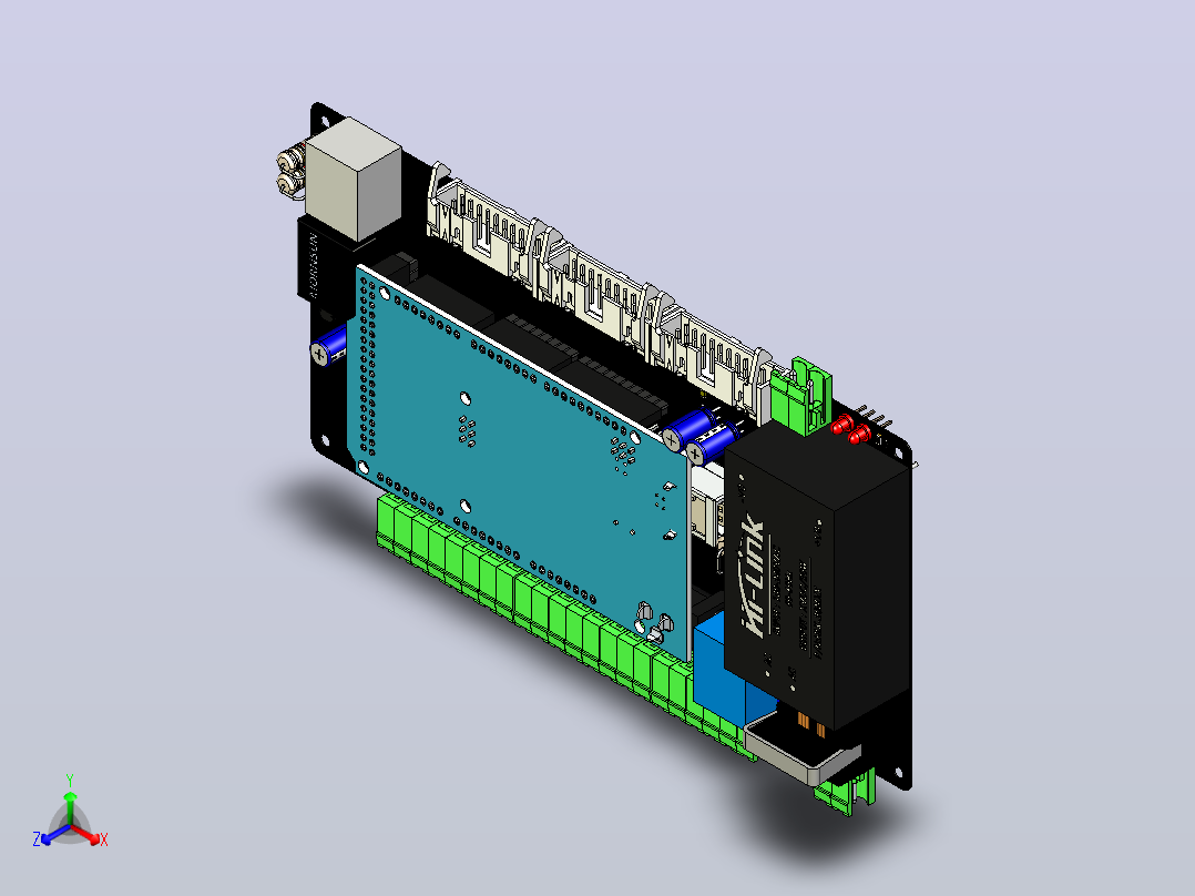 HF-RCM64V2模块三维模型主视图