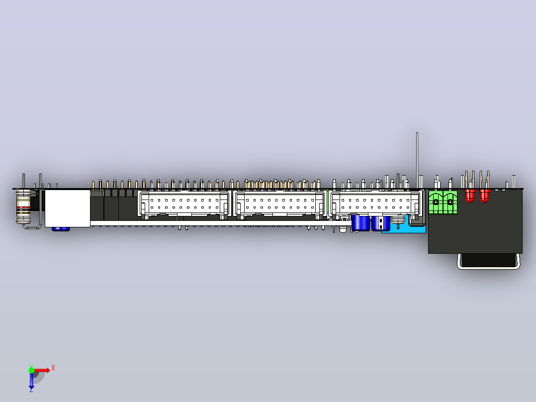 HF-RCM64V2模块三维模型俯视图
