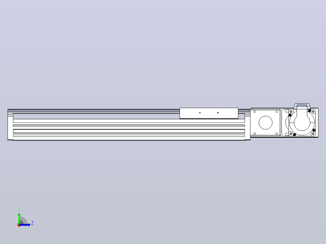 皮带直线轴半封闭可选导轨TPA-HNB-120D-110-L300-MR-C-P40-N3左视图