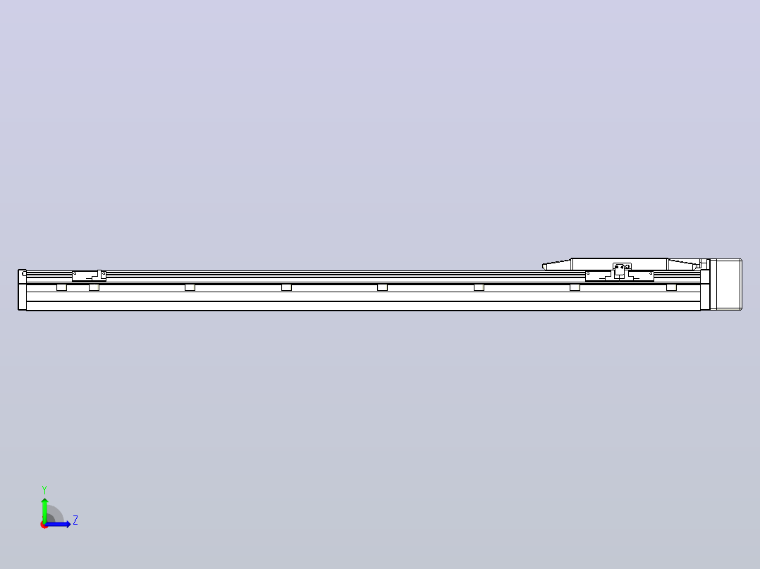 滚珠丝杠直线轴内置导轨TPA-GCR-150-2010C-L800-ML-M75-N3左视图