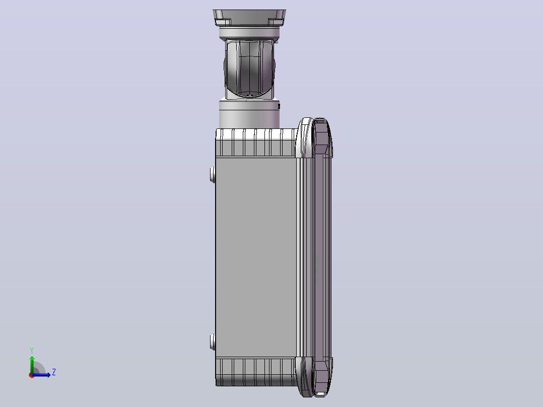 向上顶座+90度箱体连接器+控制箱.SLDASM左视图