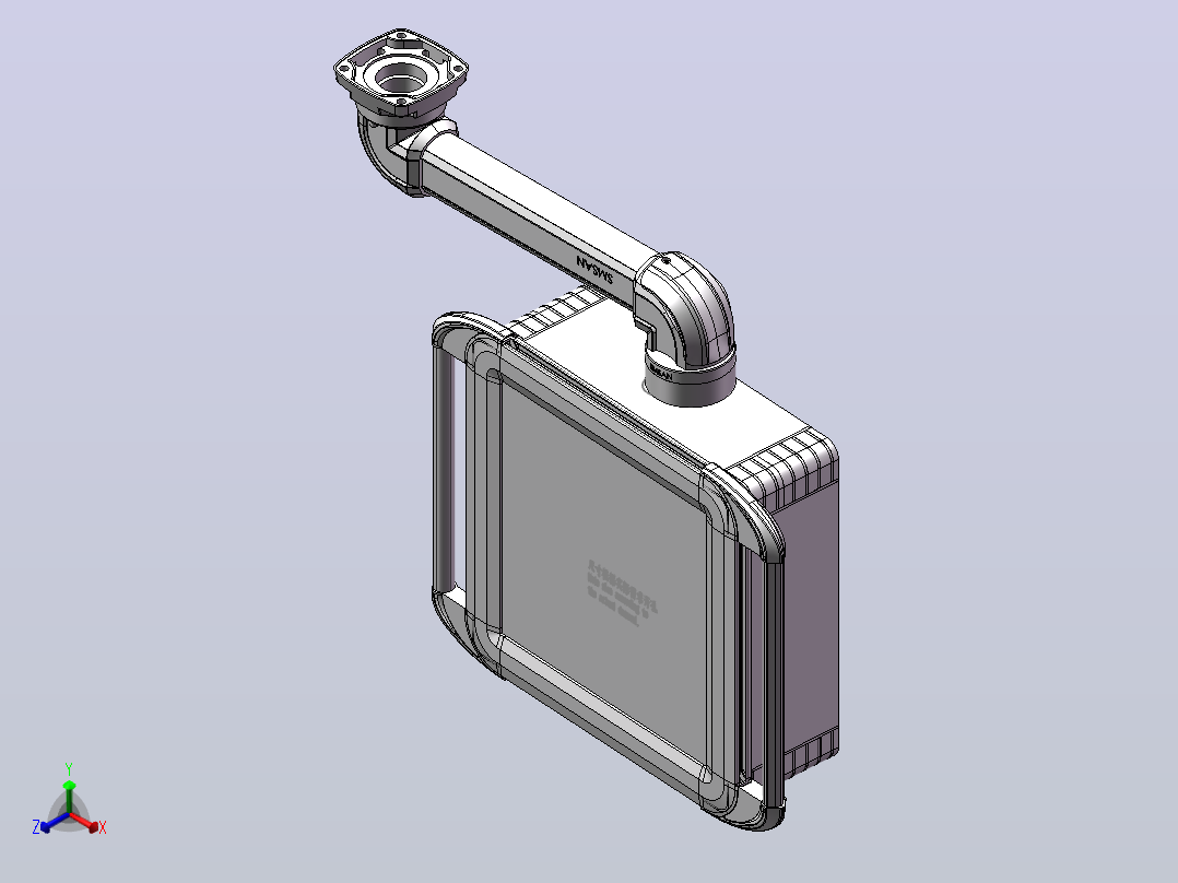 向上顶座+90度箱体连接器+控制箱.SLDASM正等轴测图