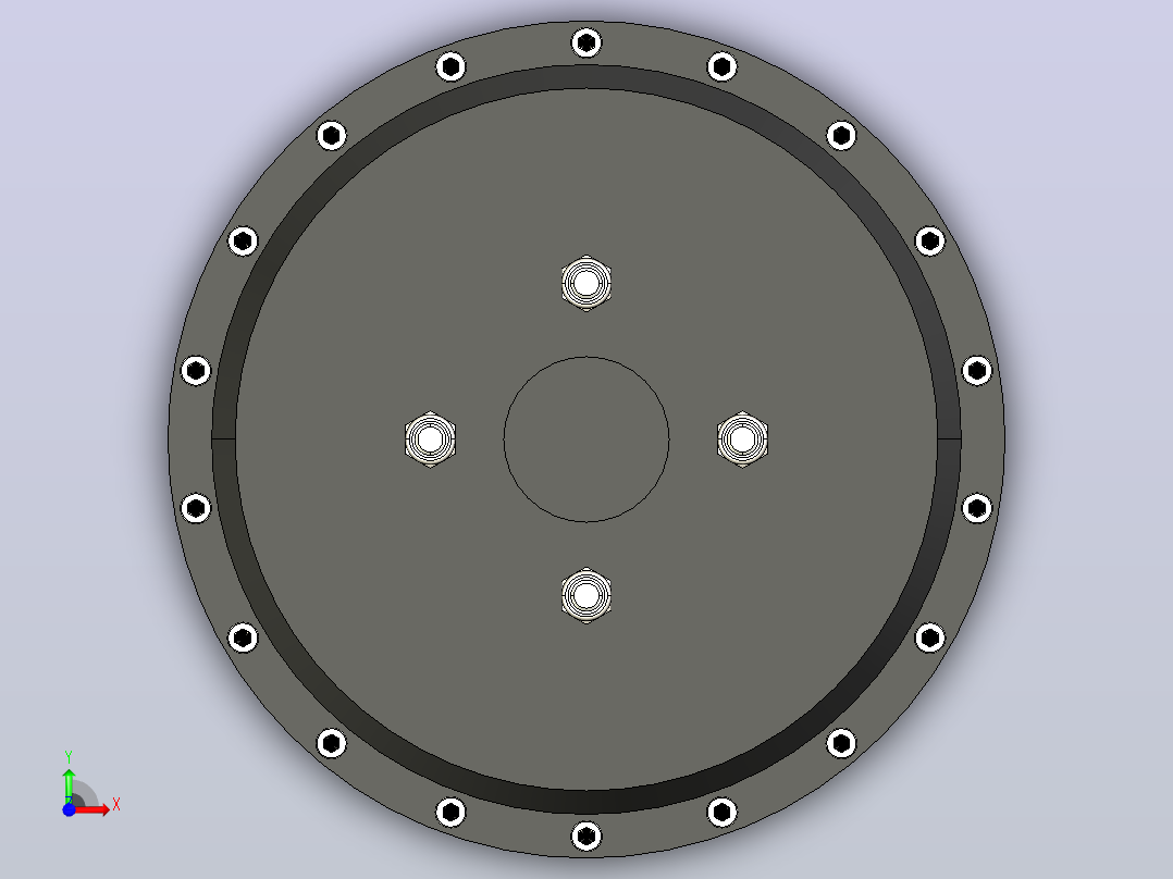 QS电机e-273单轴10kW的3D模型前视图