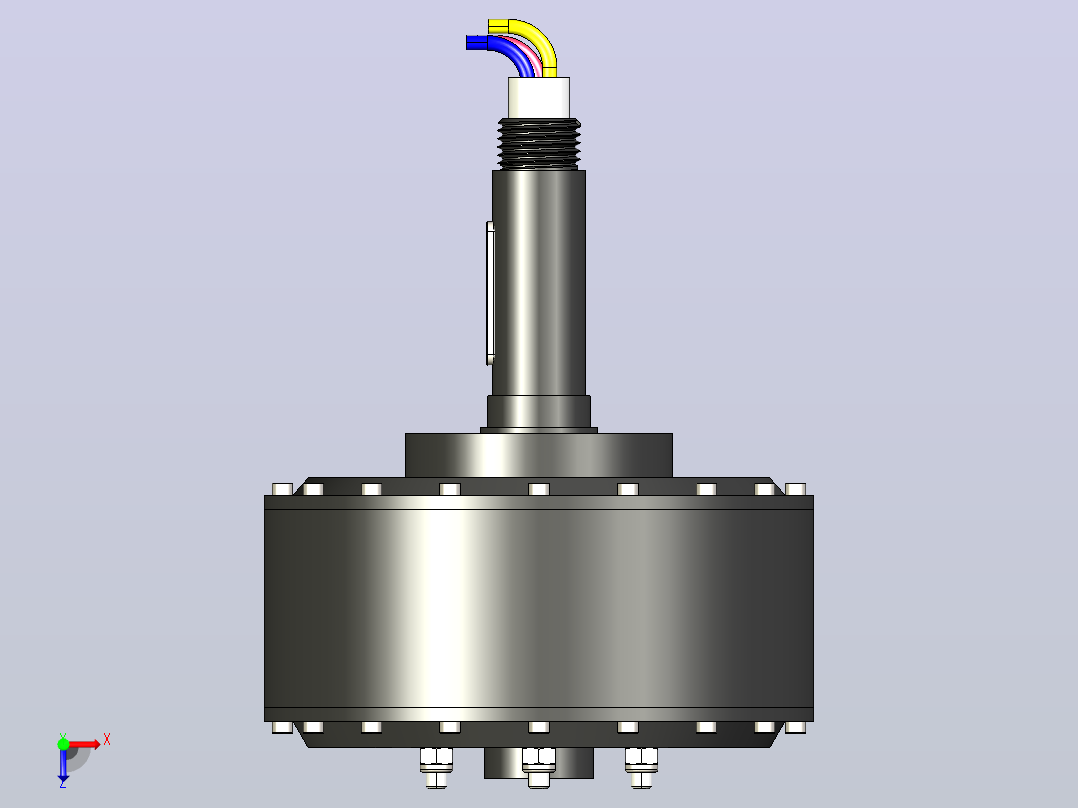 QS电机e-273单轴10kW的3D模型俯视图
