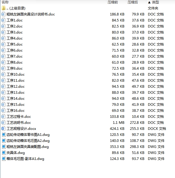 齿轮传动箱的粗铣左端面夹具设计及加工工艺规程含4张CAD图