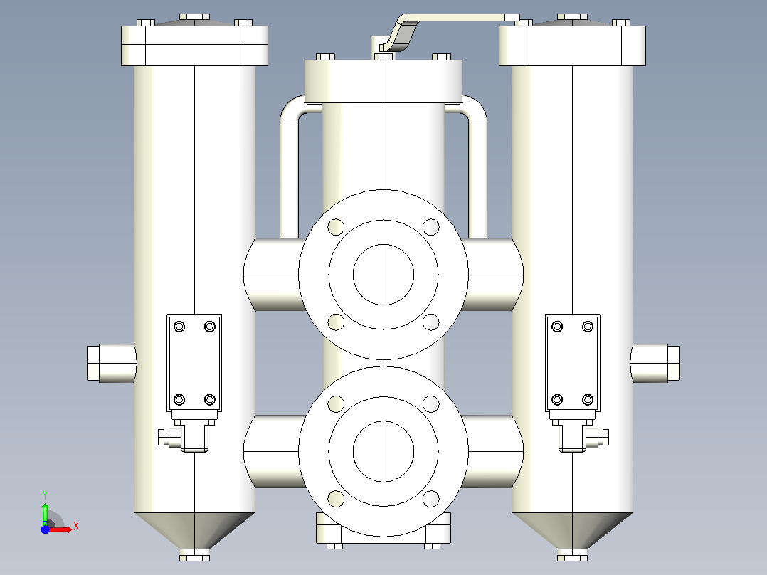 SRLF-500双筒过滤器自带压差发讯前视图