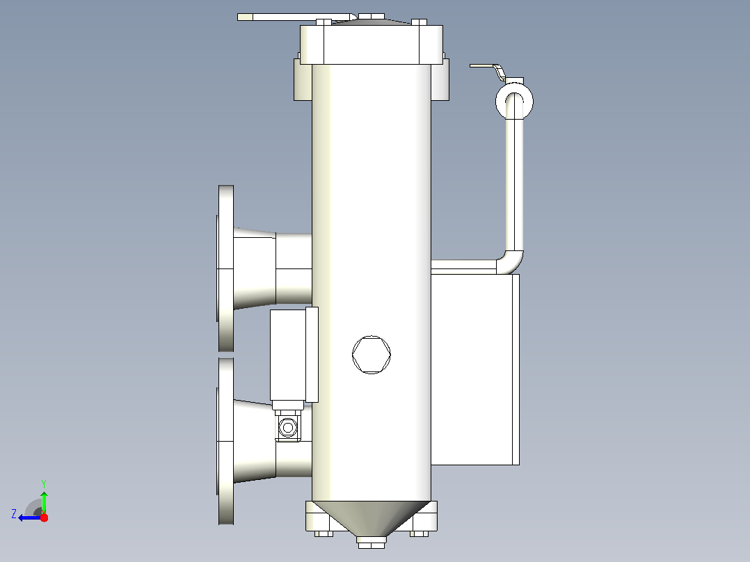 SRLF-500双筒过滤器自带压差发讯右视图