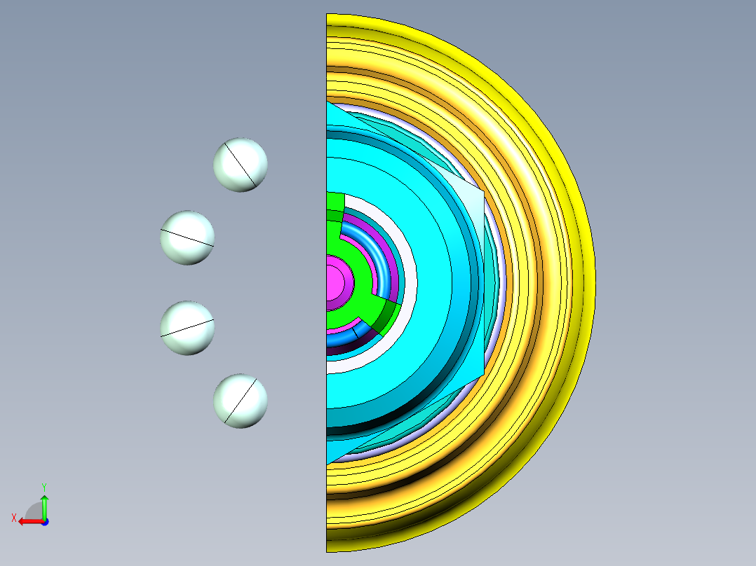 快速液压连接器3D数模图纸 STP格式后视图