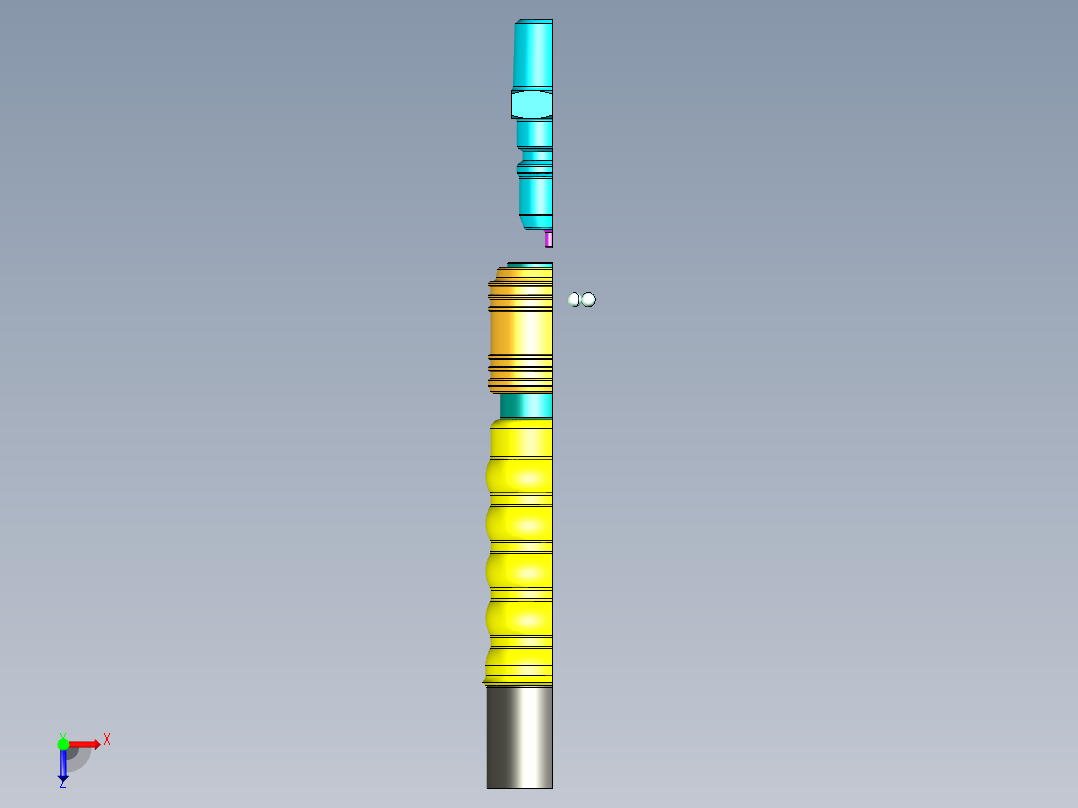 快速液压连接器3D数模图纸 STP格式俯视图