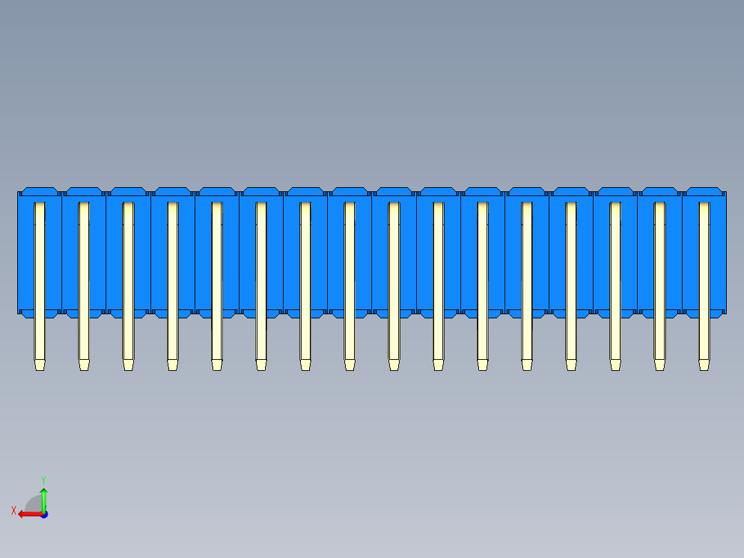 彩色公排针 100mil 2.54mm 系列-DS1022_blue_3x16p_100mil_TypeD_rev1.0后视图