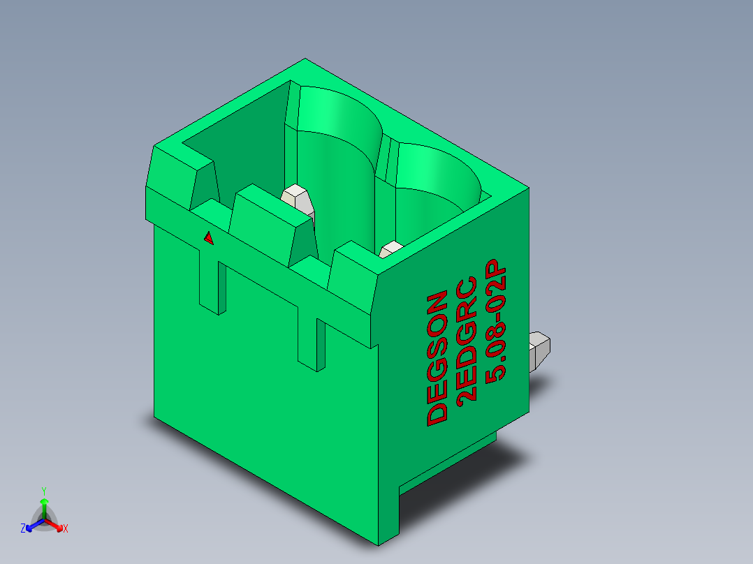 DEGSON 2EDG 系列 5.08mm 可插拔接线端子组-2EDGRC-5.08-02P-14-00AH主视图
