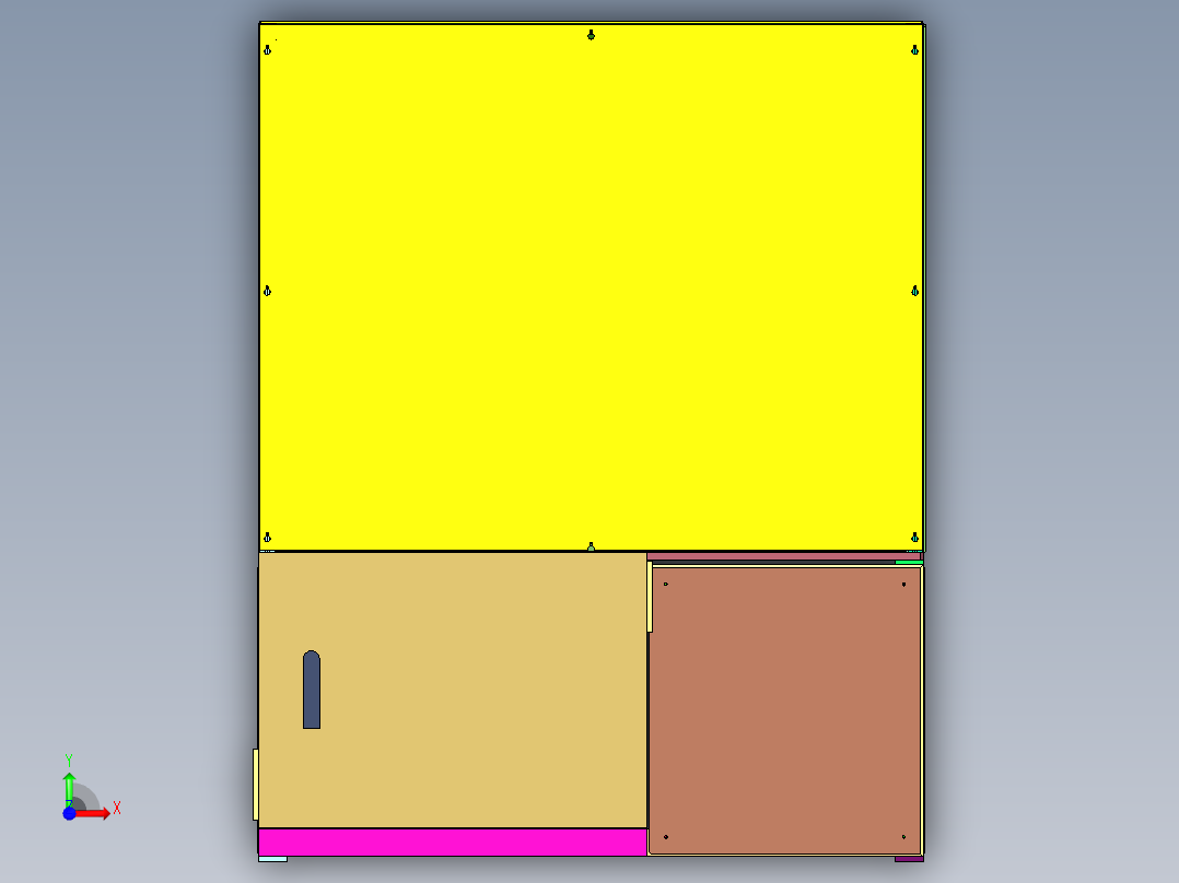 卡簧的自动套入转子轴设备前视图
