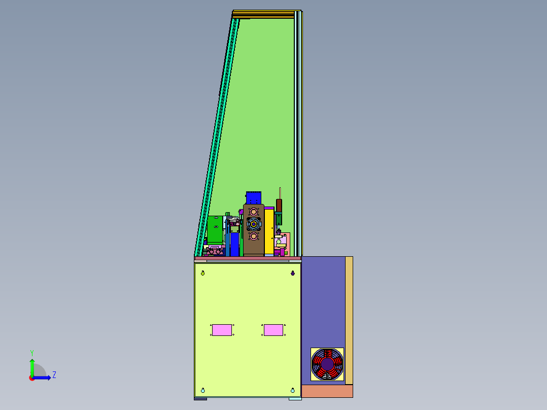 卡簧的自动套入转子轴设备左视图